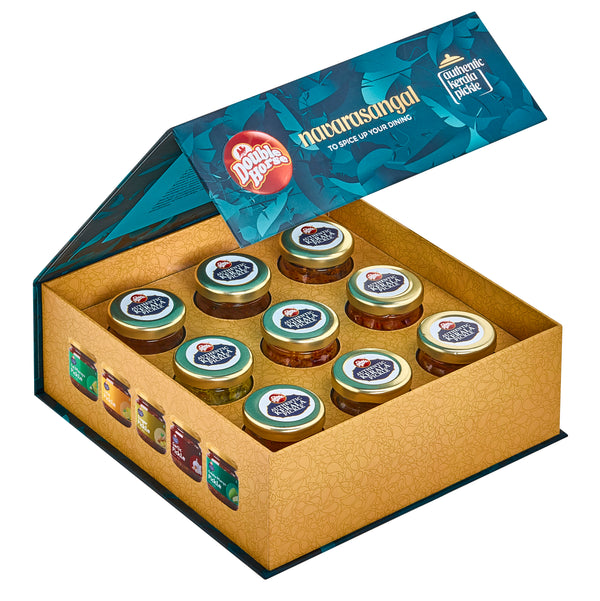 Kerala Veg Pickle Gift Box | Pack of 9 Flavours – 450g | Navarasangal Special