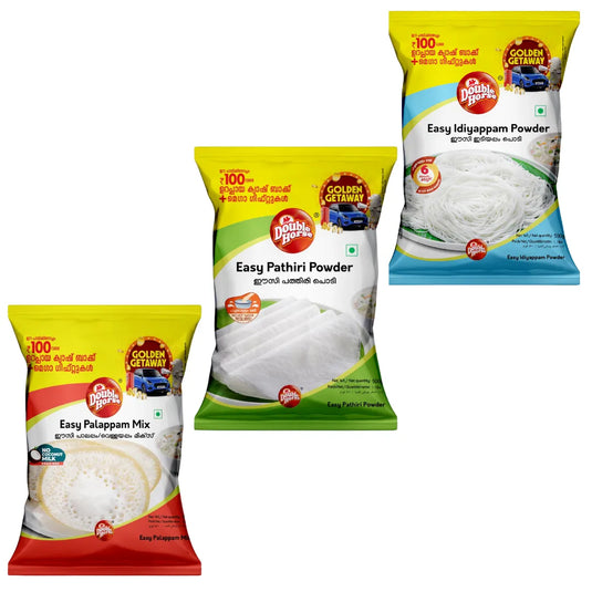 Easy Idiyappam Powder 500g & Easy Palappam Mix 500g & Easy Pathiri Powder 500g